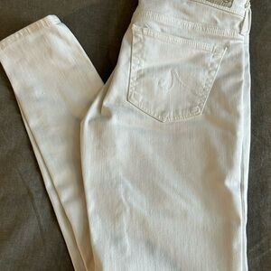 Ag Adriano Goldschmied Cream Skinny Jeans